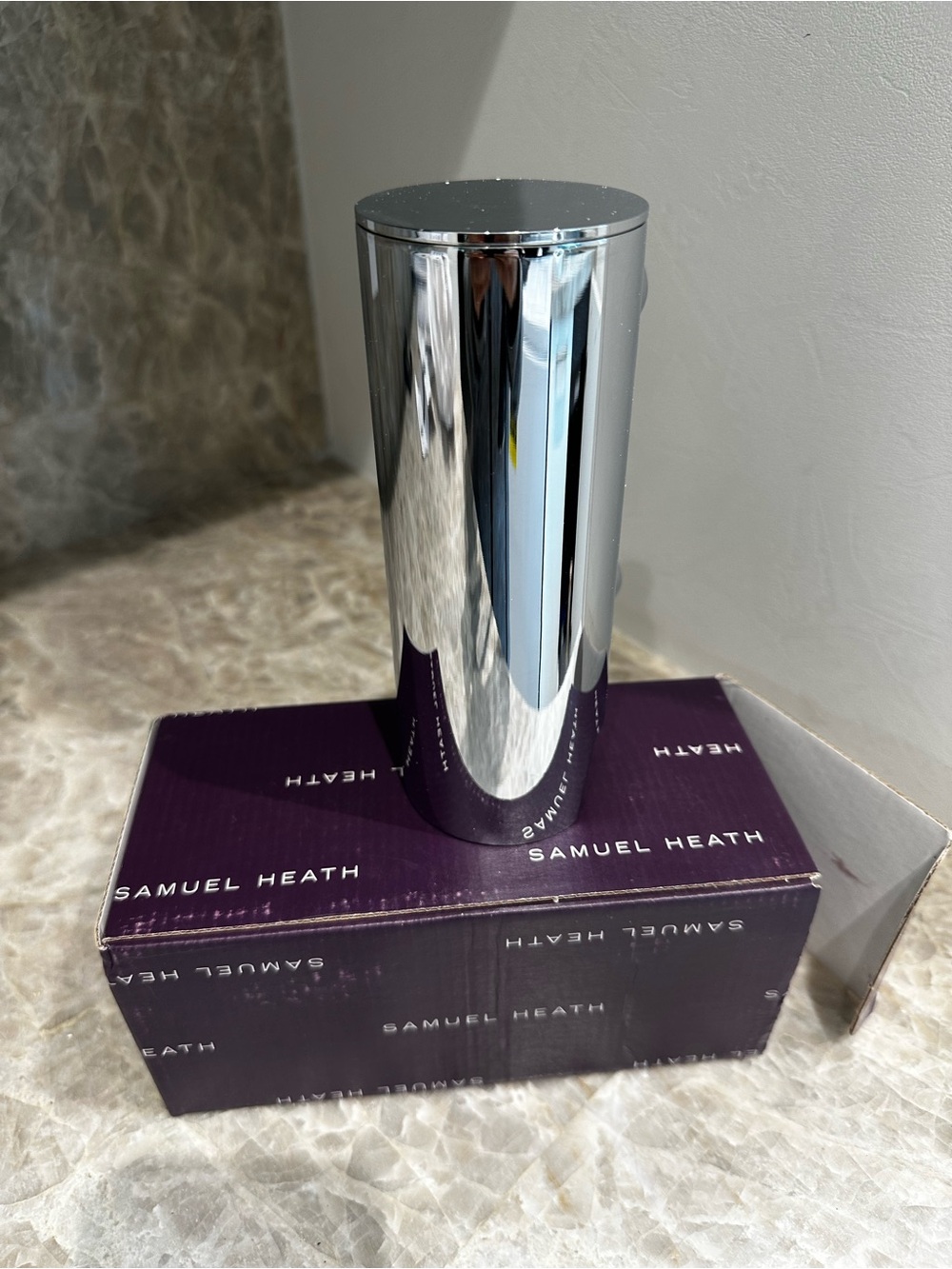 Samuel Heath Polished Chrome Cylinder Soap Dispenser - Silver